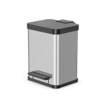 Poubelle de tri slectif 2 bacs  pdale 20l (9 + 9) hailo ko duo plus m coloris - inox