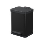 Poubelle de tri slectif 2 bacs  pdale 20l (9 + 9) hailo ko duo plus m coloris - noir