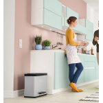 Poubelle de tri slectif 3 bacs  pdale 30l (9 + 9 + 9) hailo ko trio plus l coloris - rouge