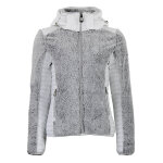 Blouson polaire femme amarant blanc