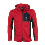 Blouson polar shell  capuche cristol rouge