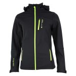 Blouson de ski softshell ganne noir / jaune
