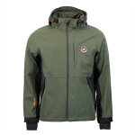 Blouson softshell homme cafe kaki / noir