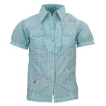 Chemise manches courtes fille flarlo turquoise