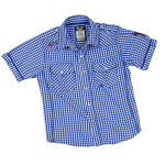 Chemise manches courtes garon ecotine blanc / bleu