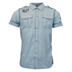 Chemise manches courtes homme cola bleu
