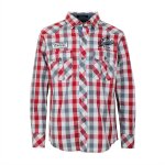 Chemise manches longues garçon ecamdry rouge / gris Chemise manches longues garçon ecamdry rouge / gris