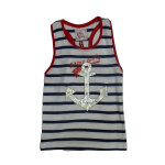 Dbardeur fille fanchon blanc / marine