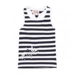 Débardeur fille flo marine / blanc Débardeur fille flo marine / blanc