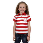 Polo fille flaca38 blanc / rouge