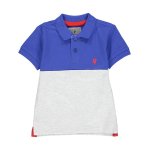 Polo manches courtes garon 10 - 16 ecaloste bleu / gris