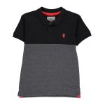 Polo manches courtes garon 10 - 16 ecaloste noir / gris
