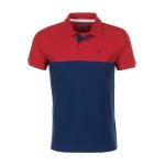 Polo manches courtes homme caloste rouge / marine