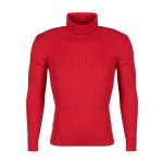 Pull col roul homme calfy rouge