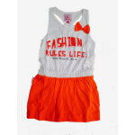 Robe fille frules blanc / corail