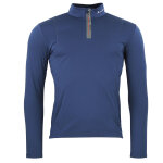 T - shirt ml 1�re peau demi zip homme canevi bleu nuit