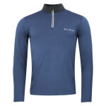 T - shirt ml 1�re peau demi zip homme canthos bleu nuit