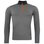 T - shirt ml 1�re peau demi zip homme canthos gris silver