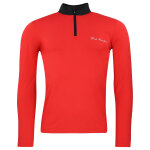 T - shirt ml 1�re peau demi zip homme canthos rouge