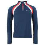 T - shirt ml 1�re peau demi zip homme cranium bleu marine