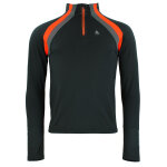 T - shirt ml 1�re peau demi zip homme cranium noir