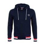 Sweat molleton zipp avec capuche homme cargentiere marine