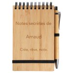 Ocadeau bloc note bambou grav