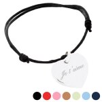 Ocadeau bracelet c?ur argent cordon Ocadeau bracelet c?ur argent cordon