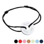 Ocadeau bracelet disque argent cordon Ocadeau bracelet disque argent cordon