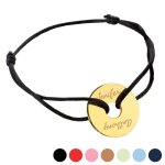 Ocadeau bracelet disque plaqu or cordon