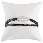 Ocadeau bracelet double cuir homme grav