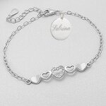 Ocadeau bracelet multi coeur grav