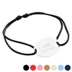 Ocadeau bracelet ovale argent cordon satin Ocadeau bracelet ovale argent cordon satin