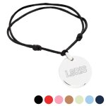 Ocadeau bracelet rond argent cordon noir Ocadeau bracelet rond argent cordon noir