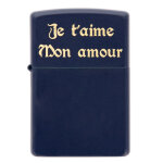 Ocadeau briquet zippo bleu marine grav