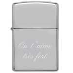 Ocadeau briquet zippo high polish texte