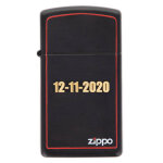 Ocadeau briquet zippo slim noir et rouge grav