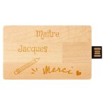 Ocadeau carte usb bois maitresse