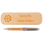 Ocadeau coffret stylo bille bois grav