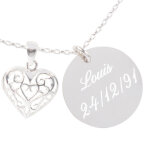 Ocadeau collier arbre vie coeur grav