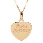 Ocadeau collier coeur plaqué or 18k gravé Ocadeau collier coeur plaqué or 18k gravé