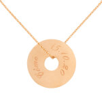 Ocadeau collier disque en plaqu or grav