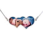 Ocadeau collier double coeur photo Ocadeau collier double coeur photo