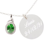 Ocadeau collier pierre verte grav
