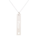 Ocadeau collier plaque verticale c?ur argent Ocadeau collier plaque verticale c?ur argent