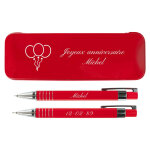 Ocadeau duo bille porte mine rouge grav