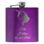 Ocadeau flasque alcool violette gravée Ocadeau flasque alcool violette gravée