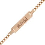 Ocadeau gourmette enfant en plaqu or grav