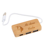 Ocadeau hub usb en bois gravé Ocadeau hub usb en bois gravé