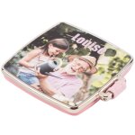 Ocadeau miroir tissu rose carr